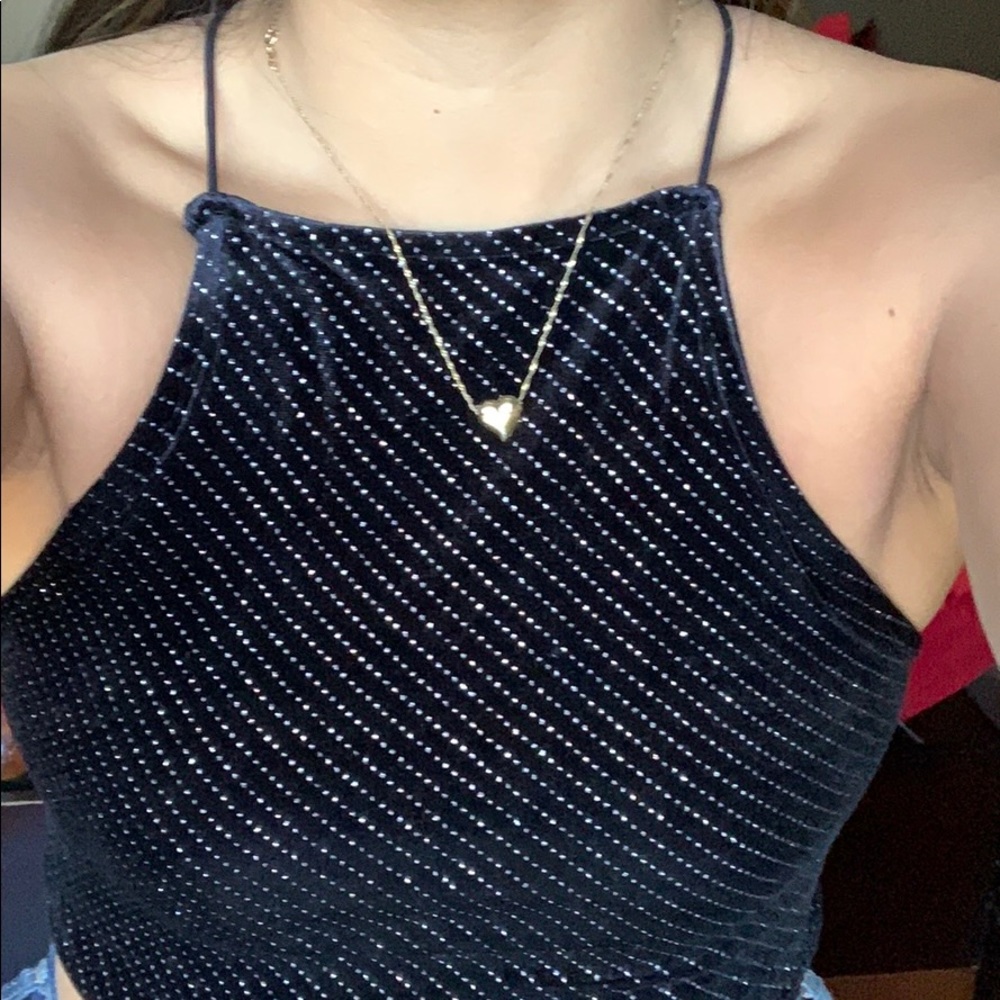 halter jeweled crop top